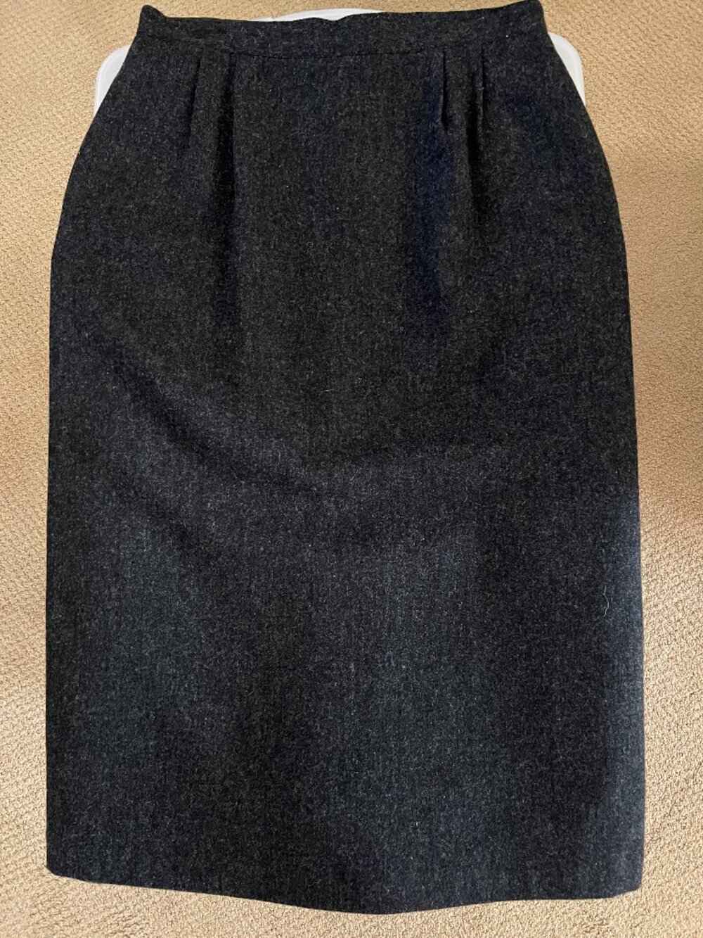 Michele Gray 100% Wool Lined Midi Pencil Skirt 32” Waist Tagged 13/14